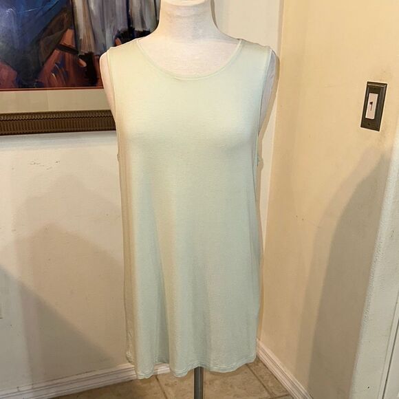 Eileen Fisher Sleeveless Light Green Long Tank Top/Tunic Size Medium - Picture 1 of 13